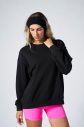 Peak Kadın Siyah Oversize Bisiklet Yaka Basic Sweatshirt | 7015 - 7