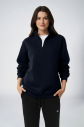 Peak Kadın Lacivert Oversize Fermuarlı Yaka Sweatshirt | 7012 - 1