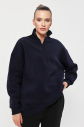 Peak Unisex Lacivert Oversize Fermuarlı Yaka Sweatshirt 7012 