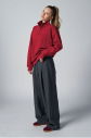 Peak Kadın Kırmızı Oversize Fermuarlı Yaka Sweatshirt | 7012 - 3