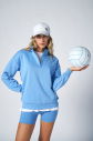 Peak Kadın Mavi Oversize Fermuarlı Yaka Sweatshirt | 7012 - 1