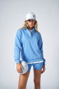 Peak Kadın Mavi Oversize Fermuarlı Yaka Sweatshirt | 7012 - 2