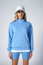 Peak Kadın Mavi Oversize Fermuarlı Yaka Sweatshirt | 7012 - 7