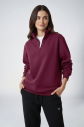 Peak Kadın Bordo Oversize Fermuarlı Yaka Sweatshirt | 7012 - 1