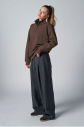 Peak Kadın Toprak Oversize Fermuarlı Yaka Sweatshirt | 7012 - 4