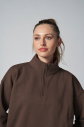 Peak Kadın Toprak Oversize Fermuarlı Yaka Sweatshirt | 7012 - 2