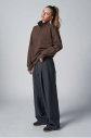 Peak Kadın Toprak Oversize Fermuarlı Yaka Sweatshirt | 7012 - 4