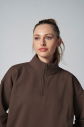 Peak Kadın Toprak Oversize Fermuarlı Yaka Sweatshirt | 7012 - 2
