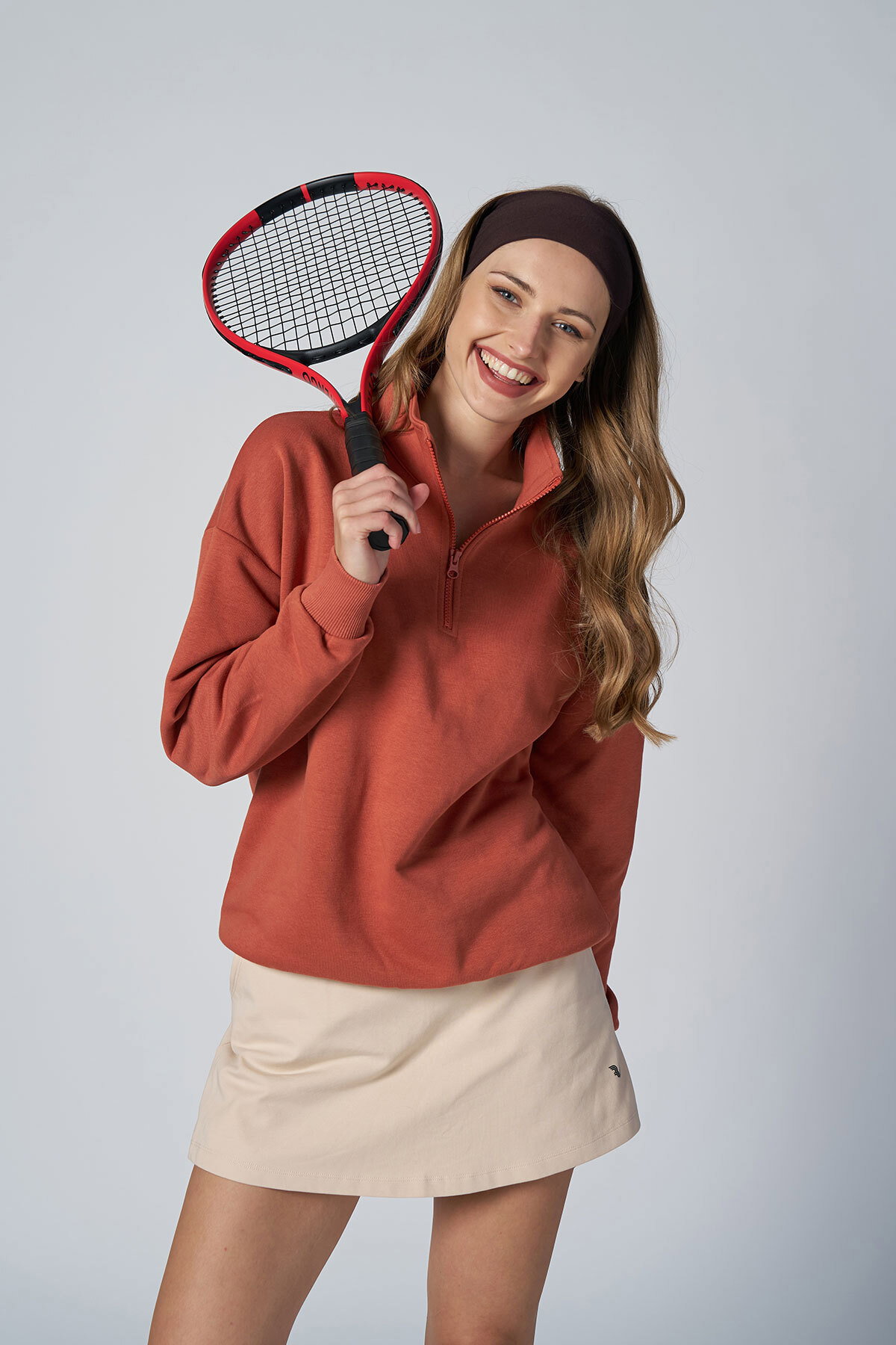 Peak Kadın Bakır Oversize Fermuarlı Yaka Sweatshirt | 7012 - PEAK (1)