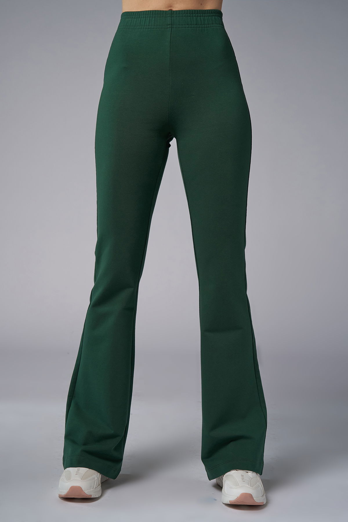 Peak Kadın Koyu Yeşil Yüksek Bel Flare Pantolon Eşofman Altı | 7028 - PEAK (1)