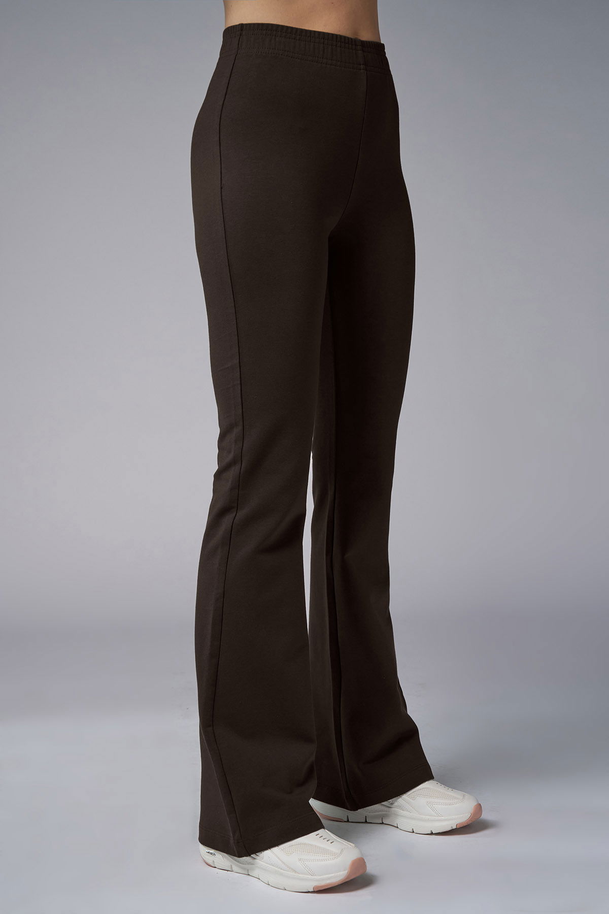 Peak Kadın Kahverengi Yüksek Bel Flare Pantolon Eşofman Altı | 7028 - PEAK (1)