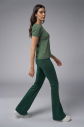 Peak Kadın Koyu Yeşil Yüksek Bel Flare Pantolon Eşofman Altı | 7028 - 5