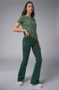 Peak Kadın Koyu Yeşil Yüksek Bel Flare Pantolon Eşofman Altı | 7028 - 7