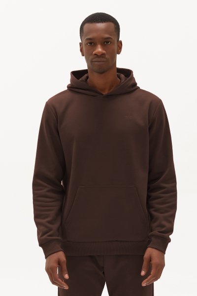 Quicktime Erkek Kahverengi Kapüşonlu Oversize Sweatshirt 7003