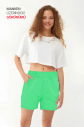 QuickTime Kadın Yasemin Yüksek Bel Pamuklu Cepli Beli Lastikli Spor Şort | 7006 - 2