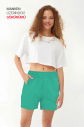 QuickTime Kadın Fresh Yüksek Bel Pamuklu Cepli Beli Lastikli Spor Şort | 7006 - 2