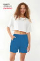 QuickTime Hydronger Yüksek Bel Pamuklu Cepli Beli Lastikli Spor Şort | 7006 - 2