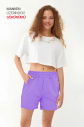 QuickTime Kadın Leylan Yüksek Bel Pamuklu Cepli Beli Lastikli Spor Şort | 7006 - 2