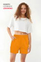 QuickTime Kadın Oranj Yüksek Bel Pamuklu Cepli Beli Lastikli Spor Şort | 7006 - 2