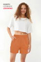 QuickTime Kadın Mantar Yüksek Bel Pamuklu Cepli Beli Lastikli Spor Şort | 7006 - 1